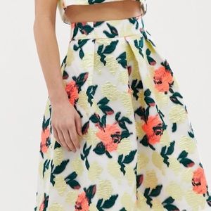 NWT ChiChi London midi Hanna skirt bright jacquard